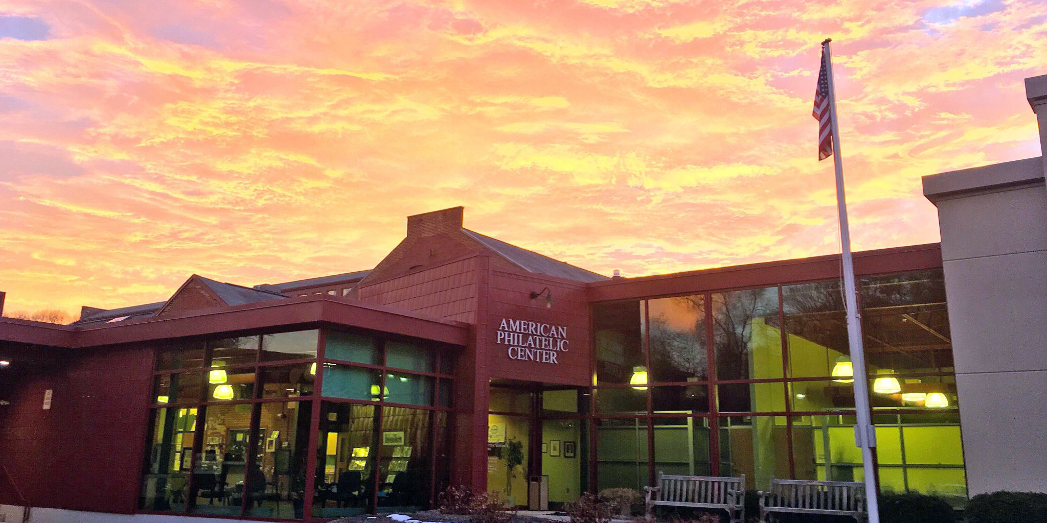 The American Philatelic Center at sunrise